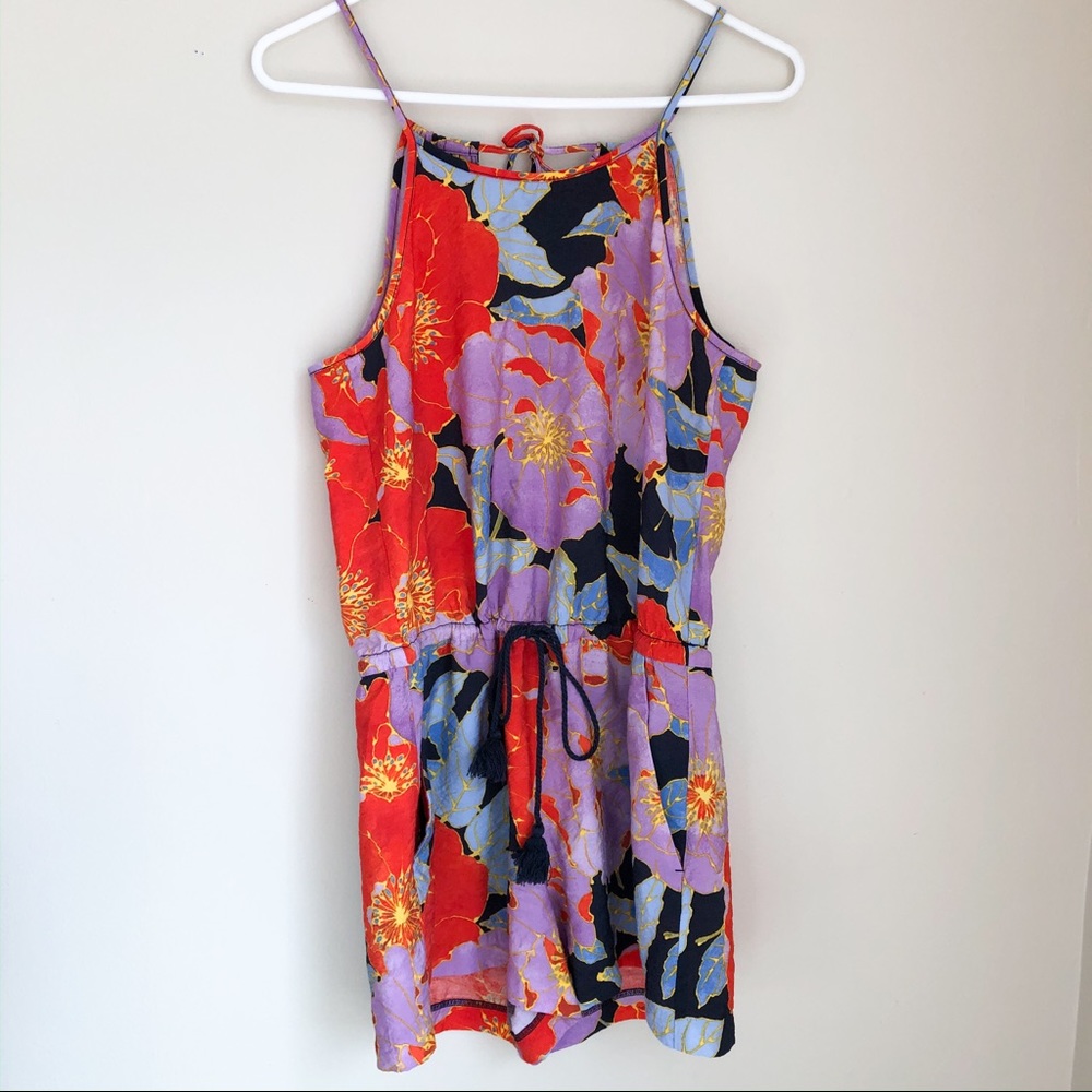 Loft Sleeveless Multicolor Floral Romper